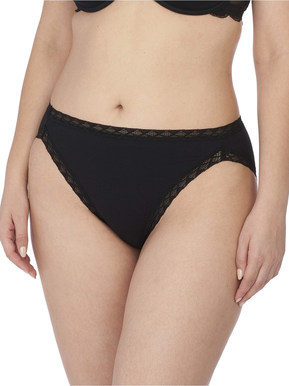 Natori Bliss French Cut Cotton Panty Underwear Women’s Size L Black 2 Pack